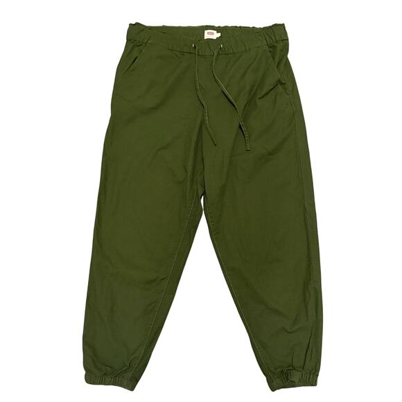 Levis Women Jogger Pants Olive Green Off Duty High Rise Relaxed Large Utility - Picture 2 of 8